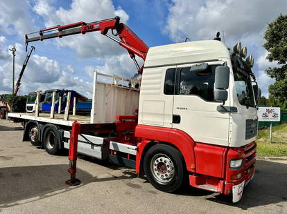 MAN TG 360 A 6x2 + CRANE ATLAS 100.1 A3 - PLATFORM 5m80 - E3 - LIFT-AXLE - FULL AIR SUSPENSION - ZF AS TRONIC -  BE TRUCK