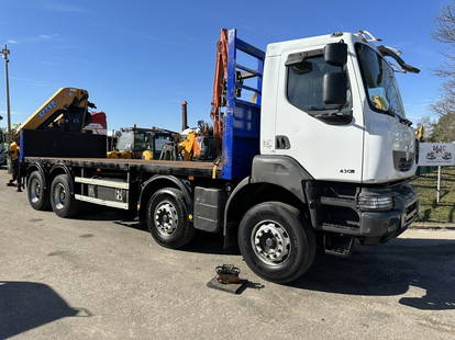 Renault Kerax 430 DXI 8x4 + CRANE EFFER 305/6S - 7m20 PLATFORM - 5/6F ROTATOR + RADIO - *363.000km* - STEEL SPRING / HUB REDUCTION - FR TRUCK