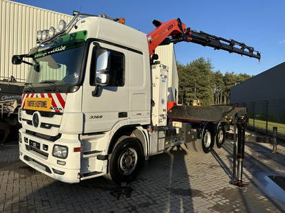 Mercedes-Benz Actros 3351 V8 6x4 TR + CRANE PALFINGER PK 60002 E (6x) - RETARDER - STEEL SPRING - BIG AXLES HUB REDUCTION - BE TRUCK