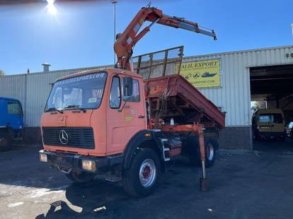 Mercedes-Benz SK 1922 Kipper with Crane Hiab 1165 4x4 Big Axle V6 Good Condition