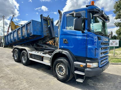 Scania G420 6x4 HOOKLIFT MARREL 20T - MANUAL + RETARDER - STEEL SPRING / BIG AXLES HUB REDUCTION - BE TRUCK