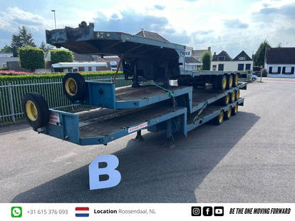 Broshuis  - 3x Lowloader 1974-1975-1990 - Heavy duty  12 tires - SPRING/STEEL susp. - 65.098