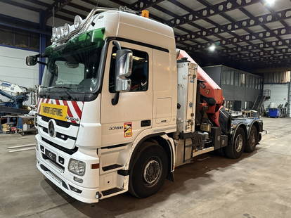 Mercedes-Benz Actros 3360 V8 6x4 + CRANE PALFINGER PK 60002 E (6x) - RETARDER - STEEL SPRING - BIG AXLES HUB REDUCTION - BE TRUCK