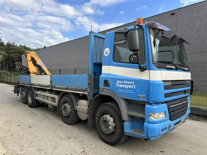 DAF CF 85.360 8x2 PLATFORM + CRANE EFFER 165-3S - MANUAL GEARBOX ZF - EURO 5 - BE TRUCK