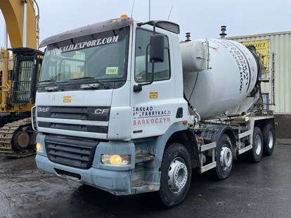 DAF CF 85.380 Mixer 8x4 Intermix 9 CBM Spring Suspension Manuel Gearbox Euro3 Good Condition