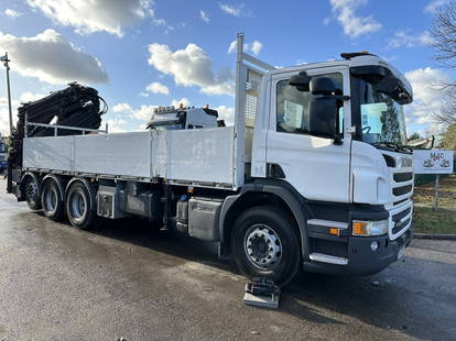 Scania P450 8x4 TRIDEM + CRANE HIAB 377 E-6 + FLY-JIB 70 X-4 - ROTATOR - 5/6F - PLATFORM 7m20 - LIFT + STEERING AXLE - E6