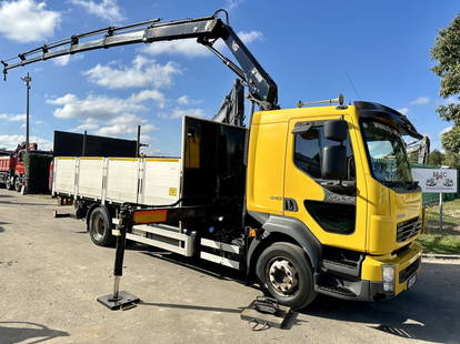 Volvo FL 240 16T PLATFORM 5m20 + HIAB 111 E-5 HIDUO (5x - 14.5m) - RADIO - E4 - TAILLIFT - BE TRUCK