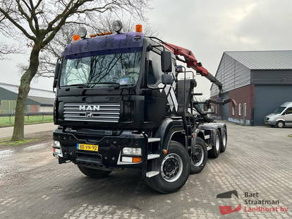 MAN TGA 35.360 8x6 H BL kabel containersysteem met HMF 1643 Z kraan