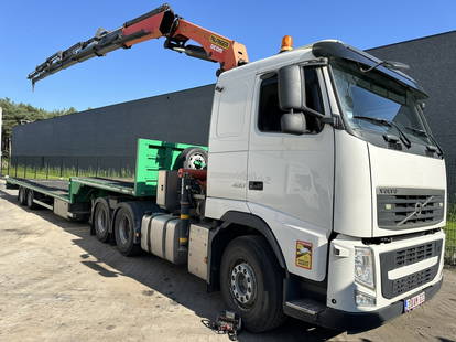 Volvo FH 420 6x4 TRACTOR + CRANE PALFINGER PK33002 E (6x) (20m) - 5/6F + 2-axles RENDERS LOWLOADER