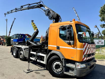 Renault Premium 340 6x2 + CRANE HIAB 102-5 - 5/6 F - LIFT / STEERING AXLE - 221.000km - BE TRUCK