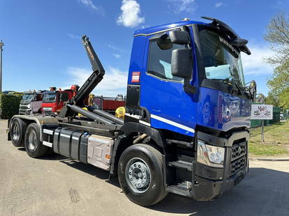 Renault C430 6x2 - MEC HOOKLIFT 20T / 560cm - LIFT-AXLES / 10 TIRES - 279.000km - BE TRUCK