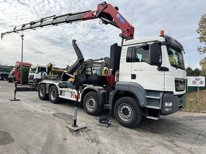 MAN TGS 35.400 8x4 HOOKLIFT VDL + HMF 4020 K8 + WINCH - ROTATOR - 5/6F - RADIO - BE TRUCK